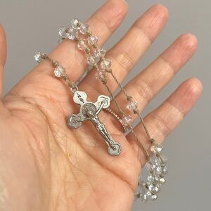 Rosary Necklace w/ Crystal Beads